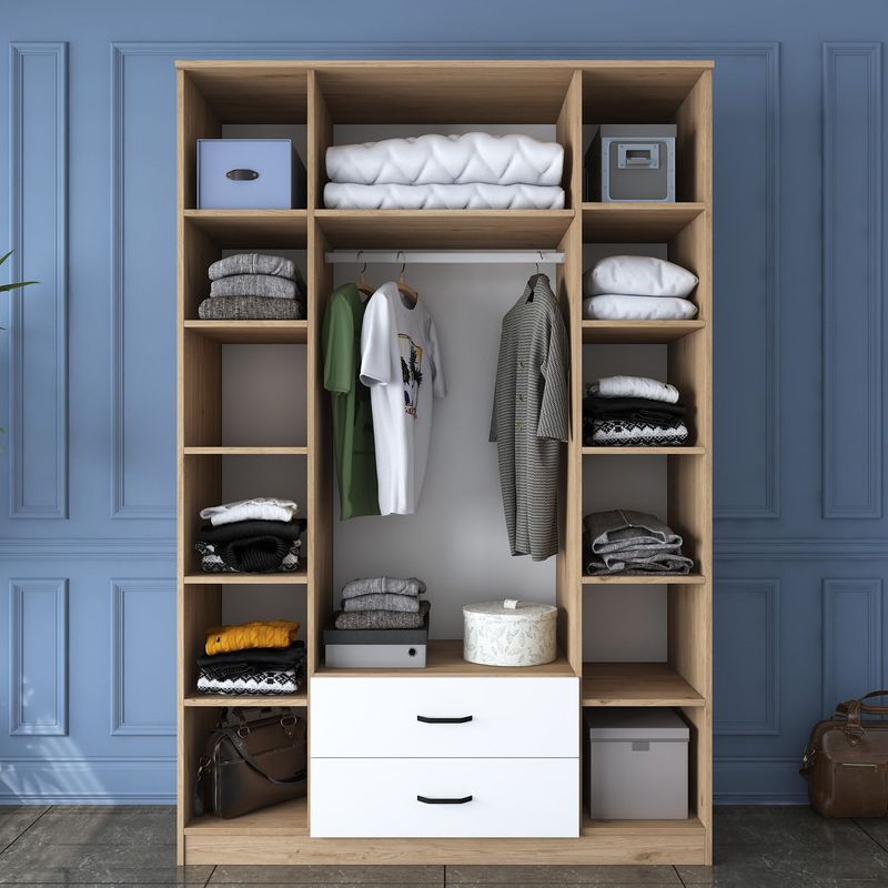 Casa si Gradina - Mobilier - Dulapuri si sifoniere - Sifoniere - Sifonier, Hanah Home, pal melaminat, nuc alb, 140x51.5x210 cm - Infinity.ro