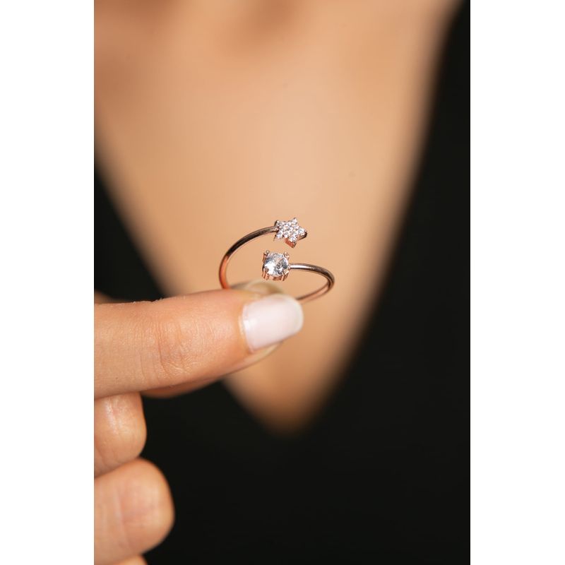 Fashion, accesorii si bijuterii - Femei - Bijuterii femei - Inele femei - Inel, Heliophilia, argint 925, argintiu, reglabil, 938ELS8173 - Infinity.ro