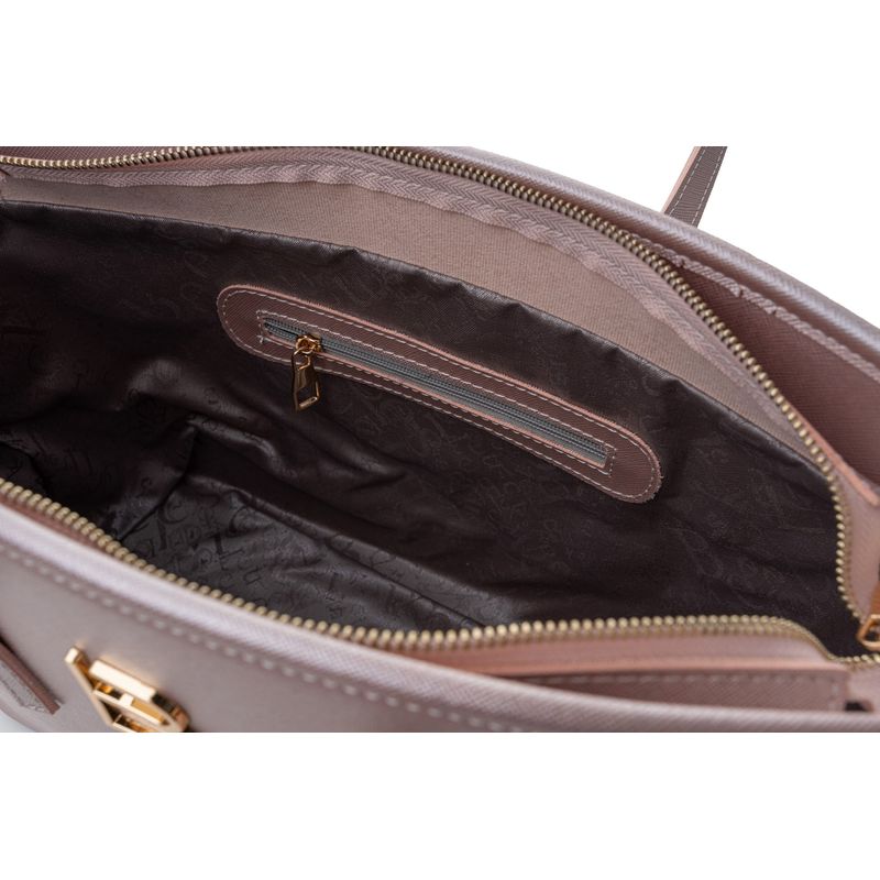 Fashion, accesorii si bijuterii - Femei - Accesorii femei - Genti si rucsacuri femei - Geanta tote, Lucky Bees, auriu, piele polivinilica, 42x15x25 cm - Infinity.ro