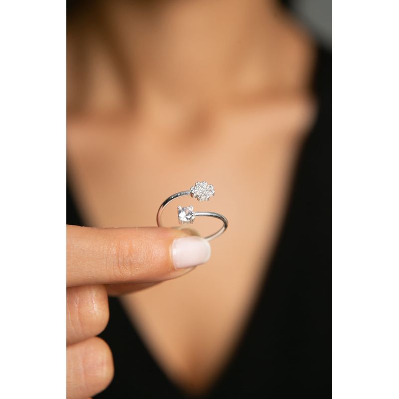 Fashion, accesorii si bijuterii - Femei - Bijuterii femei - Inele femei - Inel, Heliophilia, argint 925, argintiu, diametru 19,5 mm, reglabil, 938ELS8214 - Infinity.ro