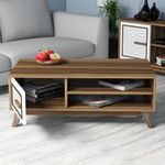 Casa si Gradina - Mobilier - Seturi de mobilier - Seturi living - Set living, Hanah Home, pal melaminat, nuc si alb, 160x56.2x35 cm - Infinity.ro