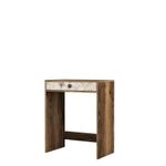 Casa si Gradina - Mobilier - Comode si corpuri - Masute de toaleta - Masa de machiaj, Hanah Home, panou de particule melaminat, nuc, alb, marmura, 70x84.7x40 cm - Infinity.ro