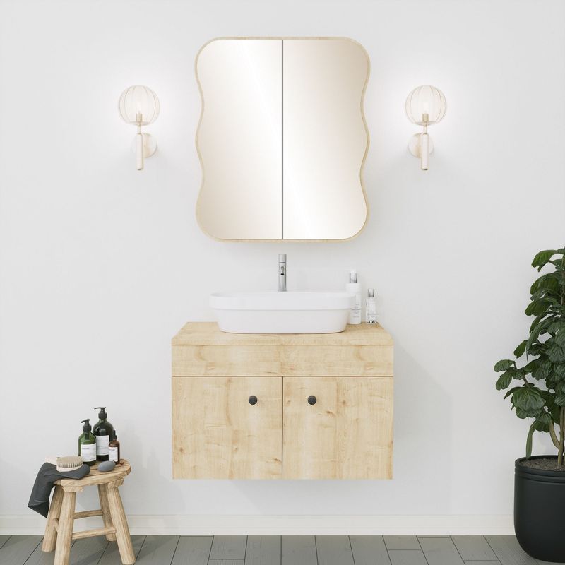 Casa si Gradina - Mobilier - Mobilier baie - Corpuri baie - Dulap baie, Hanah Home, carton dur, stejar, 12x45x50 cm - Infinity.ro