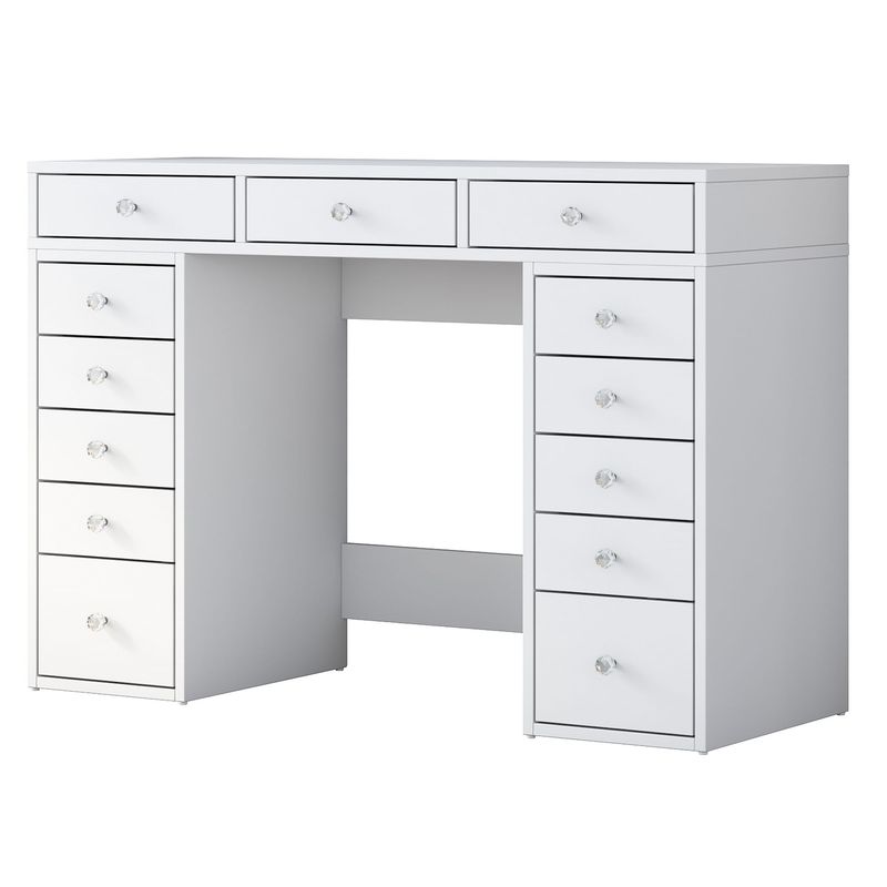 Casa si Gradina - Mobilier - Comode si corpuri - Masute de toaleta - Masa de machiaj, Hanah Home, pal melaminat, alb, 120x44.5x81.6 cm - Infinity.ro