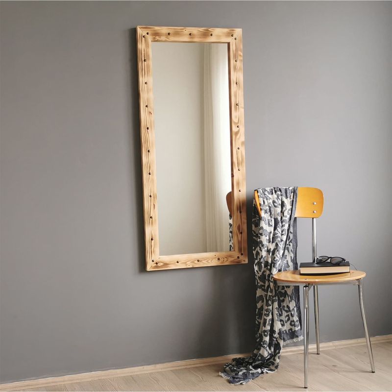 Casa si Gradina - Decoratiuni - Oglinzi - Oglinda, Hanah Home, lemn masiv de pin, nuc, 50x110 cm, 552NOS2131 - Infinity.ro
