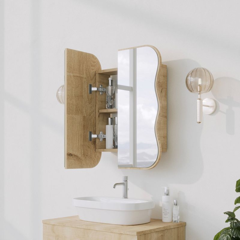 Casa si Gradina - Mobilier - Mobilier baie - Corpuri baie - Dulap baie, Hanah Home, carton dur, stejar, 12x45x50 cm - Infinity.ro