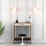 Casa si Gradina - Mobilier - Comode si corpuri - Masute de toaleta - Masa de machiaj, Hanah Home, panou de particule melaminat, nuc, alb, marmura, 70x84.7x40 cm - Infinity.ro