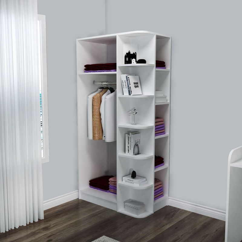 Casa si Gradina - Mobilier - Dulapuri si sifoniere - Sifoniere - Sifonier, Hanah Home, pal melaminat, alb, 90x181.8x50 cm - Infinity.ro