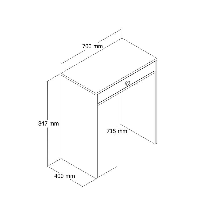 Casa si Gradina - Mobilier - Comode si corpuri - Masute de toaleta - Masa de machiaj, Hanah Home, panou de particule melaminat, nuc, alb, marmura, 70x84.7x40 cm - Infinity.ro