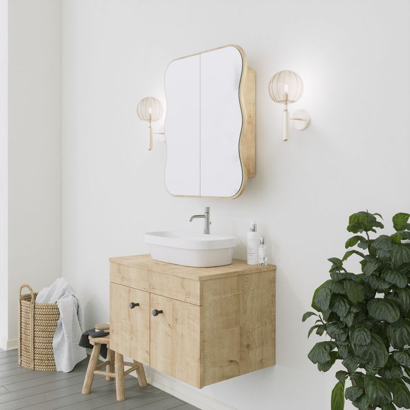 Casa si Gradina - Mobilier - Mobilier baie - Corpuri baie - Dulap baie, Hanah Home, carton dur, stejar, 12x45x50 cm - Infinity.ro