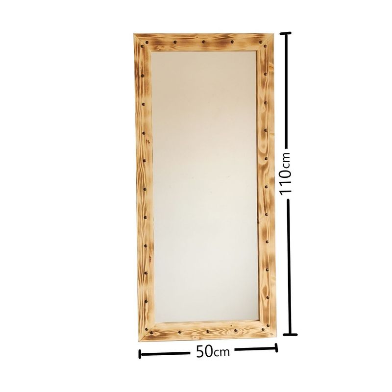 Casa si Gradina - Decoratiuni - Oglinzi - Oglinda, Hanah Home, lemn masiv de pin, nuc, 50x110 cm, 552NOS2131 - Infinity.ro