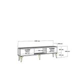 Casa si Gradina - Mobilier - Comode si corpuri - Console - Suport tv, Hanah Home, pal melaminat, stejar safir, 150x45x35 cm - Infinity.ro