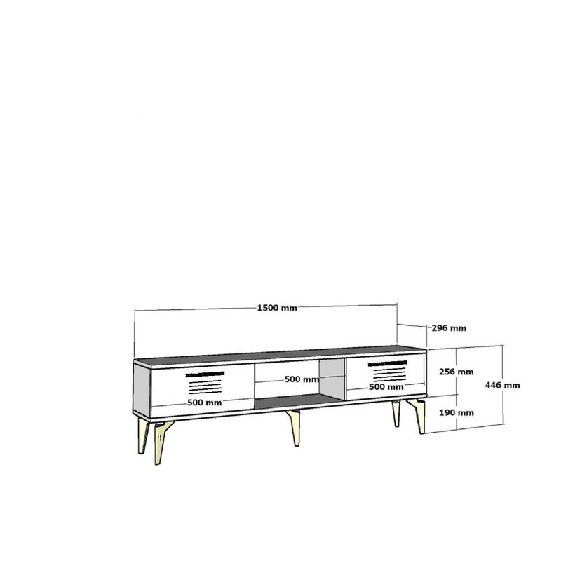 Casa si Gradina - Mobilier - Comode si corpuri - Console - Suport tv, Hanah Home, pal melaminat, stejar safir, 150x45x35 cm - Infinity.ro