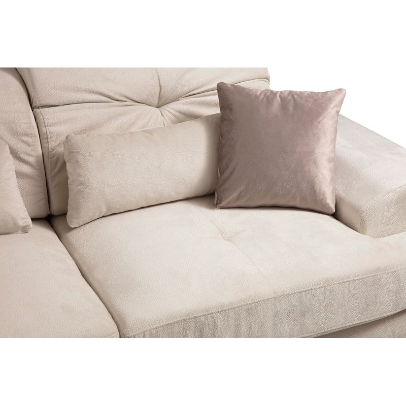 Casa si Gradina - Mobilier - Canapele si coltare - Coltare - Coltar, Hanah Home, lemn fag si pal, ecru, 304x190x100 cm - Infinity.ro