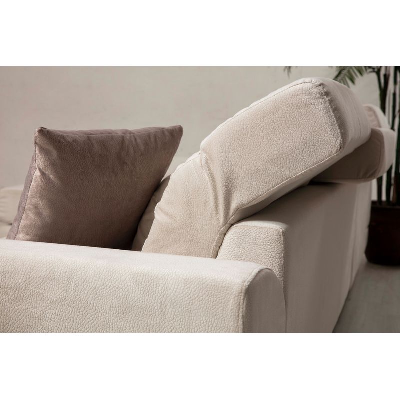 Casa si Gradina - Mobilier - Canapele si coltare - Coltare - Coltar, Hanah Home, lemn fag si pal, ecru, 304x190x100 cm - Infinity.ro
