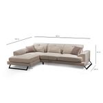 Casa si Gradina - Mobilier - Canapele si coltare - Coltare - Coltar, Hanah Home, lemn fag si pal, ecru, 304x190x100 cm - Infinity.ro