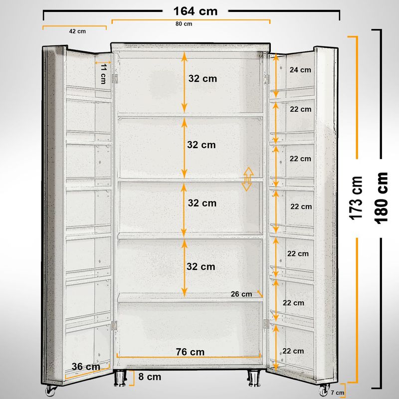 Casa si Gradina - Mobilier - Dulapuri si sifoniere - Dulapuri - Dulap multifunctional, Hanah Home, pal, alb, 80x42x180 cm - Infinity.ro