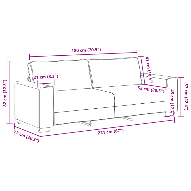 Casa si Gradina - Mobilier - Canapele si coltare - Canapele - Set canapea, 2 piese, perne din in - Infinity.ro