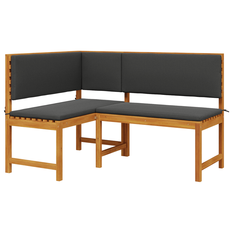 Casa si Gradina - Gradina si terasa - Mobilier exterior - Seturi mobila gradina - Set bistro de gradina cu perne, 3 piese, lemn masiv de acacia - Infinity.ro