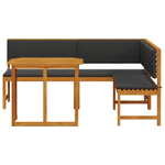 Casa si Gradina - Gradina si terasa - Mobilier exterior - Seturi mobila gradina - Set bistro de gradina cu perne, 3 piese, lemn masiv de acacia - Infinity.ro