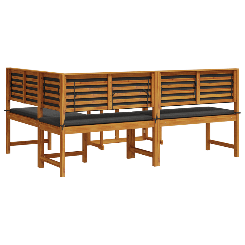 Casa si Gradina - Gradina si terasa - Mobilier exterior - Seturi mobila gradina - Set bistro de gradina cu perne, 3 piese, lemn masiv de acacia - Infinity.ro