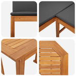 Casa si Gradina - Gradina si terasa - Mobilier exterior - Seturi mobila gradina - Set bistro de gradina cu perne, 3 piese, lemn masiv de acacia - Infinity.ro