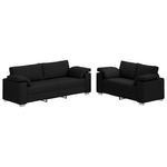 Casa si Gradina - Mobilier - Canapele si coltare - Canapele - Set canapea, 2 piese, perne negre, textil - Infinity.ro