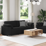 Casa si Gradina - Mobilier - Canapele si coltare - Canapele - Set canapea, 2 piese, perne negre, textil - Infinity.ro