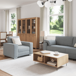 Casa si Gradina - Mobilier - Canapele si coltare - Canapele - Set canapea, 3 piese, perne gri deschis, textil - Infinity.ro