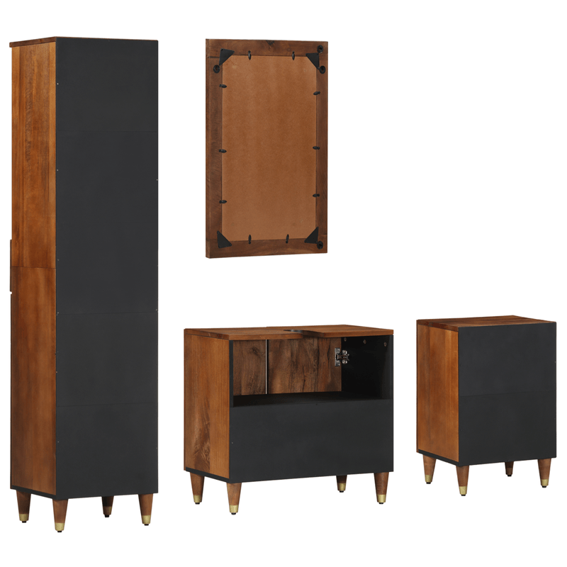 Casa si Gradina - Mobilier - Seturi de mobilier - Seturi baie - Set de mobila pentru baie  4 piese din lemn masiv de mango - Infinity.ro