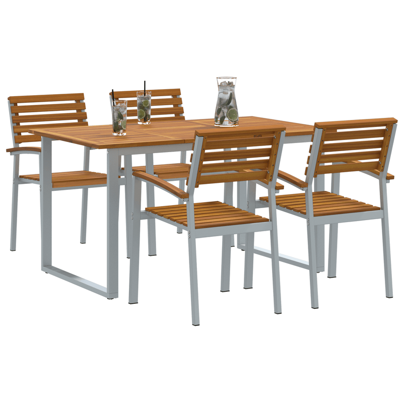 Casa si Gradina - Gradina si terasa - Mobilier exterior - Seturi mobila gradina - Set masa gradina cu 5 piese din lemn de acacia si metal - Infinity.ro