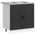 Casa si Gradina - Mobilier - Comode si corpuri - Corpuri bucatarie - Chiuveta Mobila 'Porto'cu Chiuveta Neagra 80x46x84,5 cm din Lemn Prelucrat - Infinity.ro