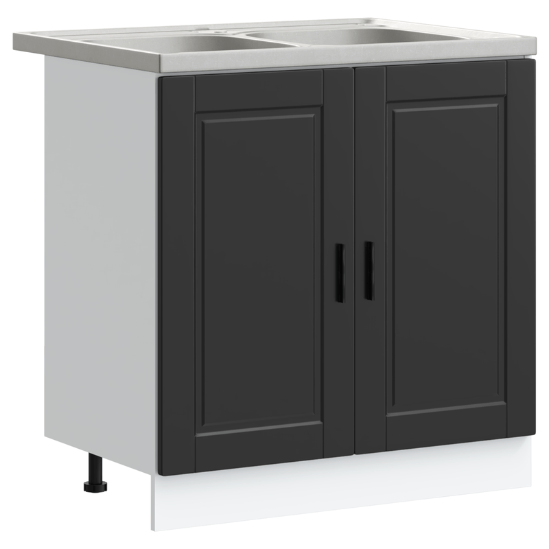 Casa si Gradina - Mobilier - Comode si corpuri - Corpuri bucatarie - Chiuveta Mobila 'Porto'cu Chiuveta Neagra 80x46x84,5 cm din Lemn Prelucrat - Infinity.ro