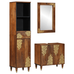 Casa si Gradina - Mobilier - Seturi de mobilier - Seturi baie - Set de Mobilier pentru Baie  din Lemn Masiv de Mango in 3 Piese - Infinity.ro