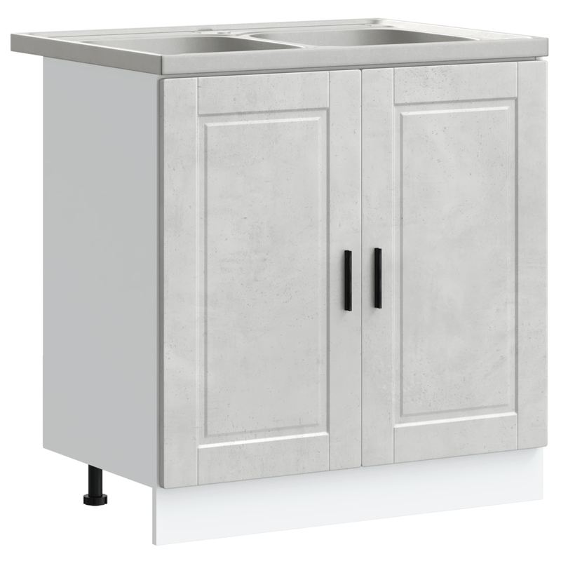 Casa si Gradina - Mobilier - Comode si corpuri - Corpuri bucatarie - Dulap baza Porto cu chiuveta, gri beton, 80x46x84,5 cm, lemn - Infinity.ro