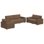 Casa si Gradina - Mobilier - Canapele si coltare - Canapele - Set canapea, 3 piese, perne maro, textil - Infinity.ro