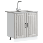 Casa si Gradina - Mobilier - Comode si corpuri - Corpuri bucatarie - Dulap de bucatarie "Lucca" chiuveta dubla, gri sonoma, lemn - Infinity.ro