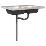 Casa si Gradina - Mobilier - Comode si corpuri - Corpuri bucatarie - Dulap de bucatarie "Lucca" cu bazin dublu din lemn de stejar artizanal - Infinity.ro