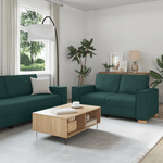 Casa si Gradina - Mobilier - Canapele si coltare - Canapele - Set canapea, 3 piese, perne verde inchis, textil - Infinity.ro