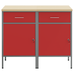 Casa si Gradina - Constructii - Scule de mana si unelte - Mese si bancuri de lucru - Dulap de lucru, 2 piese., rosu si gri, lemn prelucrat si otel - Infinity.ro