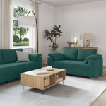 Casa si Gradina - Mobilier - Canapele si coltare - Canapele - Set canapea, 3 piese, perne verde inchis, textil - Infinity.ro