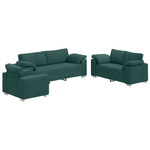 Casa si Gradina - Mobilier - Canapele si coltare - Canapele - Set canapea, 3 piese, perne verde inchis, textil - Infinity.ro