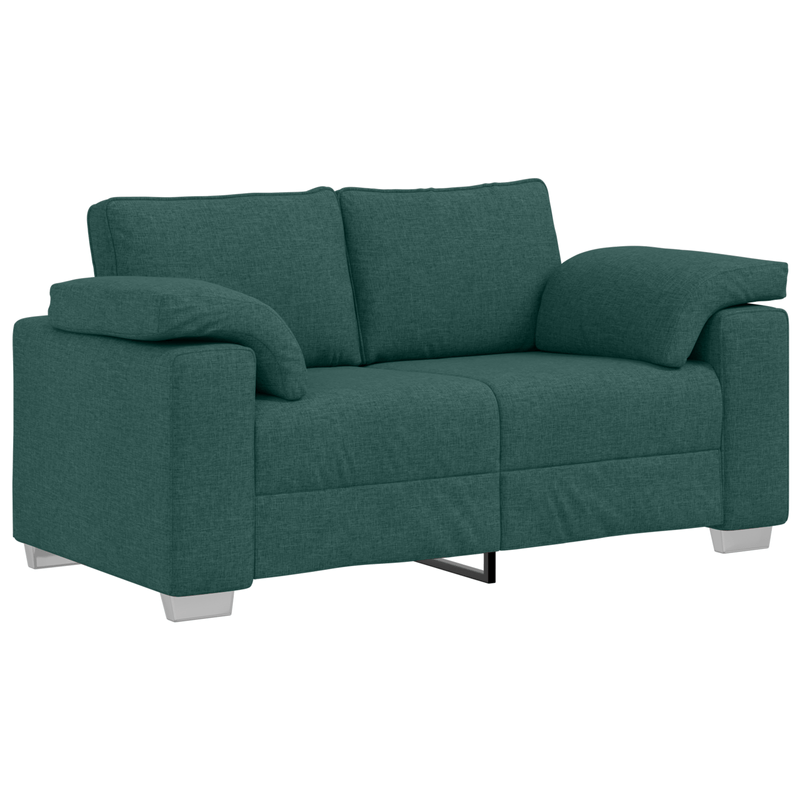 Casa si Gradina - Mobilier - Canapele si coltare - Canapele - Set canapea, 3 piese, perne verde inchis, textil - Infinity.ro