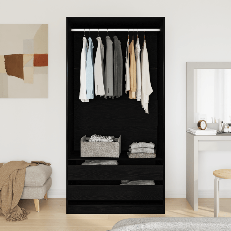 Casa si Gradina - Mobilier - Dulapuri si sifoniere - Dulapuri - Dulap Negru din Stejar 100x50x200 cm din Lemn Prelucrat - Infinity.ro