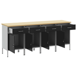 Casa si Gradina - Constructii - Scule de mana si unelte - Mese si bancuri de lucru - Dulap de lucru, 4 piese, negru si gri, lemn si otel - Infinity.ro