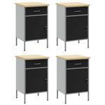 Casa si Gradina - Constructii - Scule de mana si unelte - Mese si bancuri de lucru - Dulap de lucru, 4 piese, negru si gri, lemn si otel - Infinity.ro