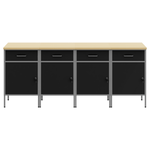 Casa si Gradina - Constructii - Scule de mana si unelte - Mese si bancuri de lucru - Dulap de lucru, 4 piese, negru si gri, lemn si otel - Infinity.ro