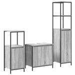 Casa si Gradina - Mobilier - Mobilier baie - Corpuri baie - Set mobila baie din 3 piese in Gri Sonoma din Lemn prelucrat - Infinity.ro