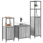 Casa si Gradina - Mobilier - Mobilier baie - Corpuri baie - Set mobila baie din 3 piese in Gri Sonoma din Lemn prelucrat - Infinity.ro