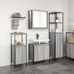 Casa si Gradina - Mobilier - Mobilier baie - Corpuri baie - Set mobila baie din 3 piese in Gri Sonoma din Lemn prelucrat - Infinity.ro